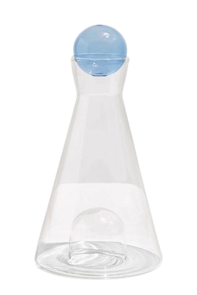 CLEAR + BLUE WATER CARAFE